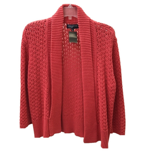 Jones New York Pink Loose Knit Cardigan